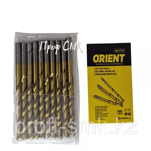 Сверло по металлу МТНТ05 DIN HSS, с титановым покрытием. Ø 5 мм