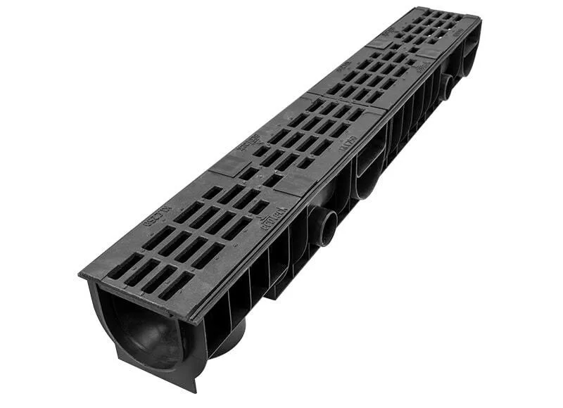 Лоток Ecoteck STANDART 100.125 h129 с решеткой чугунной, кл.С250
