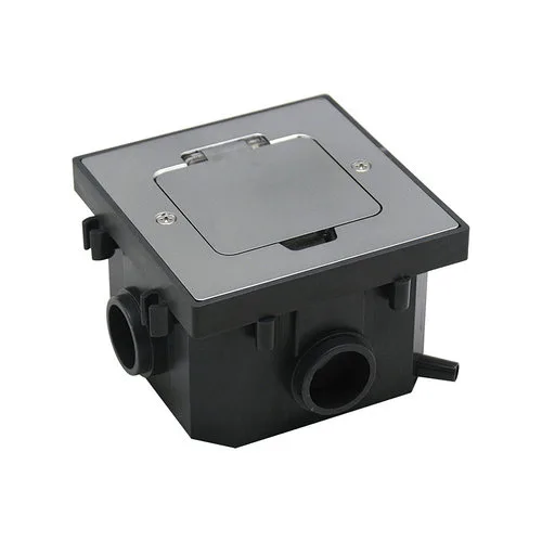 Shelbi SFW-2M-IP44-MS Напольный/настенный лючок 1 розетка 220В, IP44, серебристый металлик