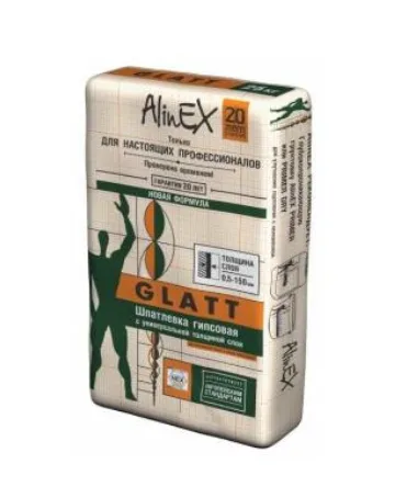 Гипсовая шпатлевка AlinEX Glatt 25 кг
