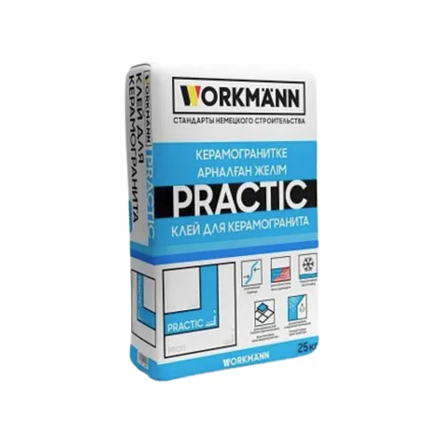Усиленный клей для керамогранита Workman PRACTIC, 25кг.