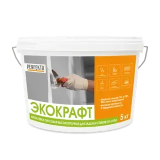 Шпаклевка гипсовая высокопрочная для заделки стыков ГКЛ и ГВЛ Экокрафт