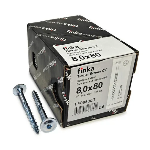 Шурупы (саморезы) конструкционные Finka Timber Screws CT 8,0x80 мм TX40 (50 шт)