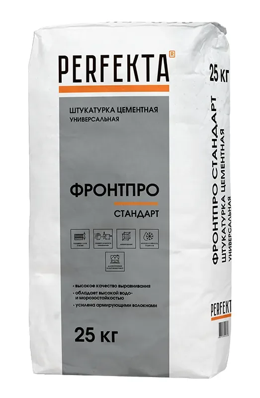 Штукатурка цементная универсальная Фронтпро Стандарт, 25 кг
