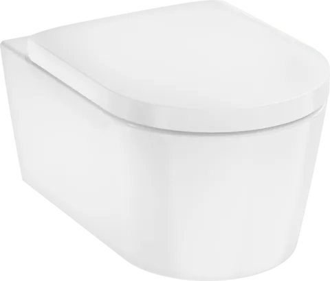 Унитаз подвесной с крышкой-сиденьем с микролифтом, белый Hansgrohe EluPura S 60193450/60148450