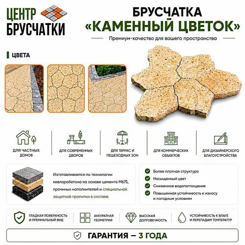 Тротуарная плитка  Лепесток