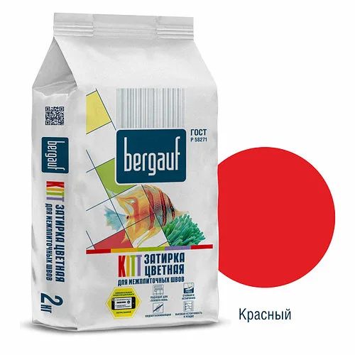 Затирка KITT "КРАСНЫЙ" для межплиточных швов, 2 кг, Bergauf