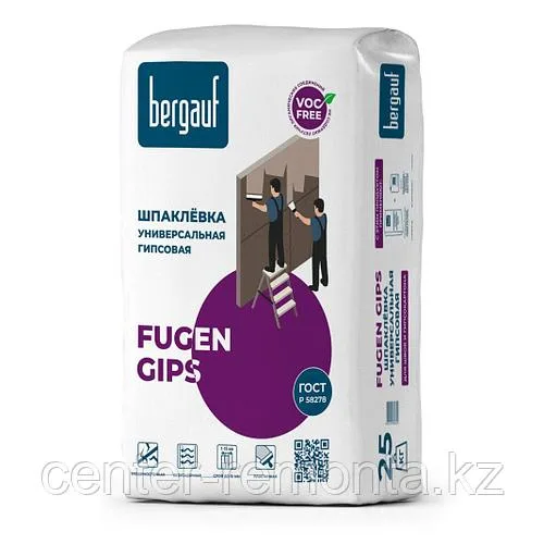 Универсальная шпаклевка FUGEN GIPS, 25 кг, Bergauf