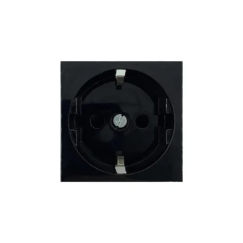 Shelbi SS45-Z-B Розетка одинарная 0° с з/к, 250 В, 16A 45х45, чёрная