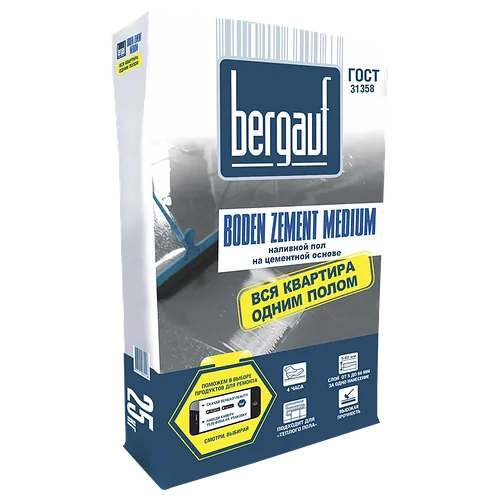 Наливной пол Bergauf Zement Medium 25 кг