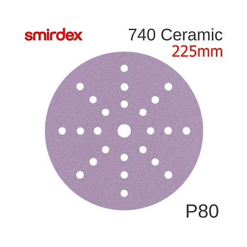 Абразивный круг (керамика) P80 225мм SMIRDEX Ceramic Velcro Discs 24 отверстий