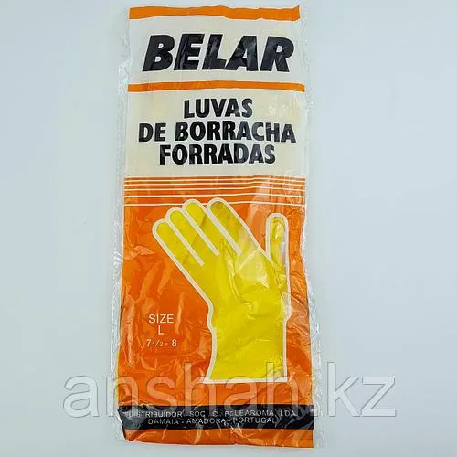Резиновые желтые перчатки "Belar", размер L, М