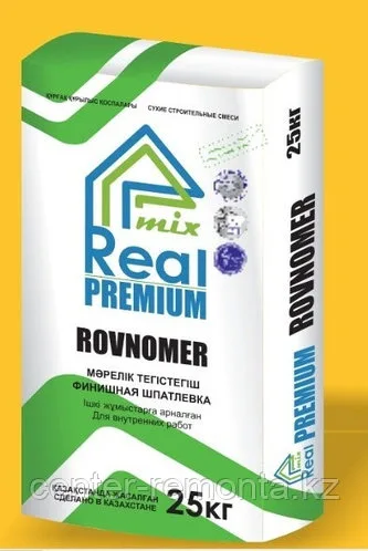 Шпатлевка финишная ЧИСТОВИК REAL MIX PREMIUM ROVNOMER 25кг