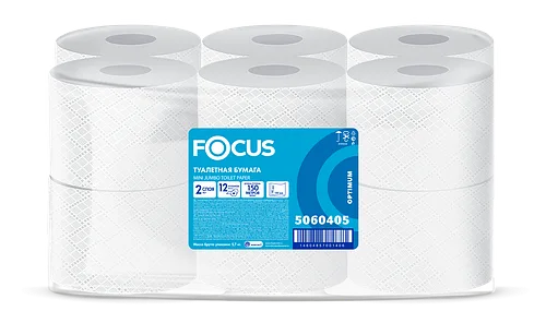 Туалетная бумага Focus Mini Jumbo 150 м, 12 рулонов