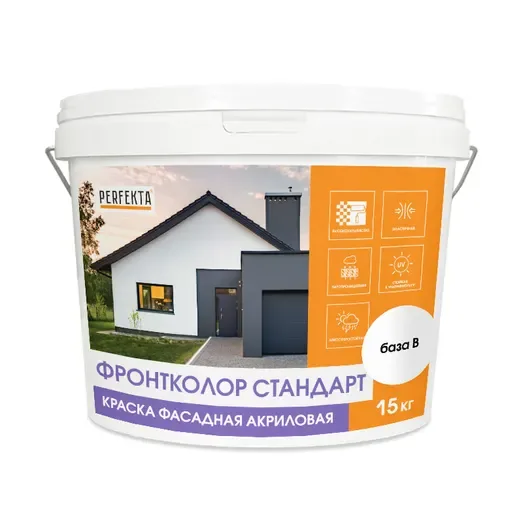 Краска фасадная акриловая Фронтколор Стандарт, база B, 15 кг