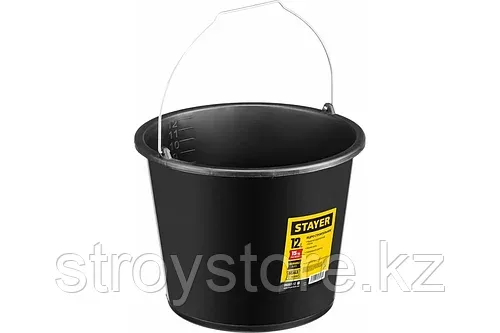 Ведро строительное пластиковое, STAYER MASTER12 л