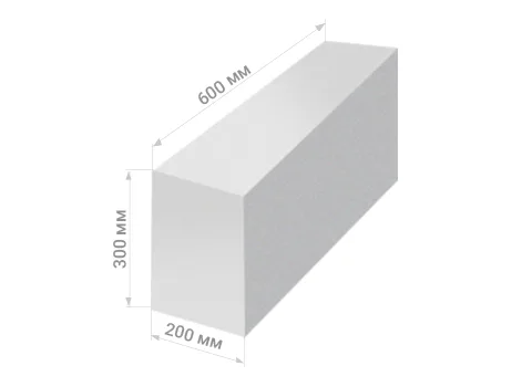 Автоклавные газоблоки 200х300х600 мм