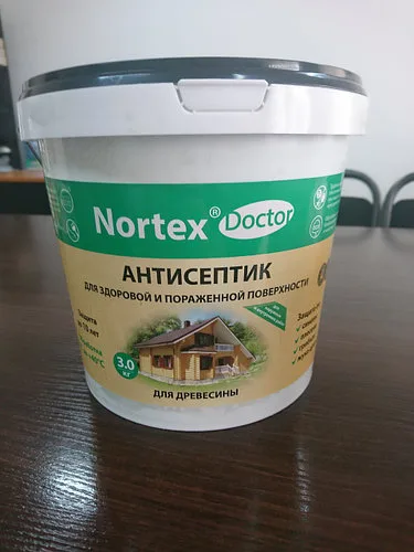 Антисептическая пропитка для древесины "Нортекс"- Доктор. (3кг) до 80С
