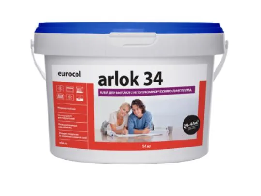 Клей "Arlok" Arlok 34 для бытового и полукоммерческого линолеума 14 кг
