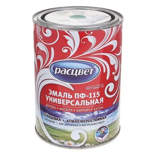Эмаль Расцвет пф-115 глянцевая,голубая, 0,9 кг