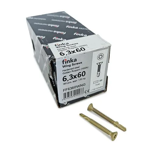 Шурупы (саморезы) флюгельные Finka Wing Screws 6,3x60 мм TX30 (180 шт)
