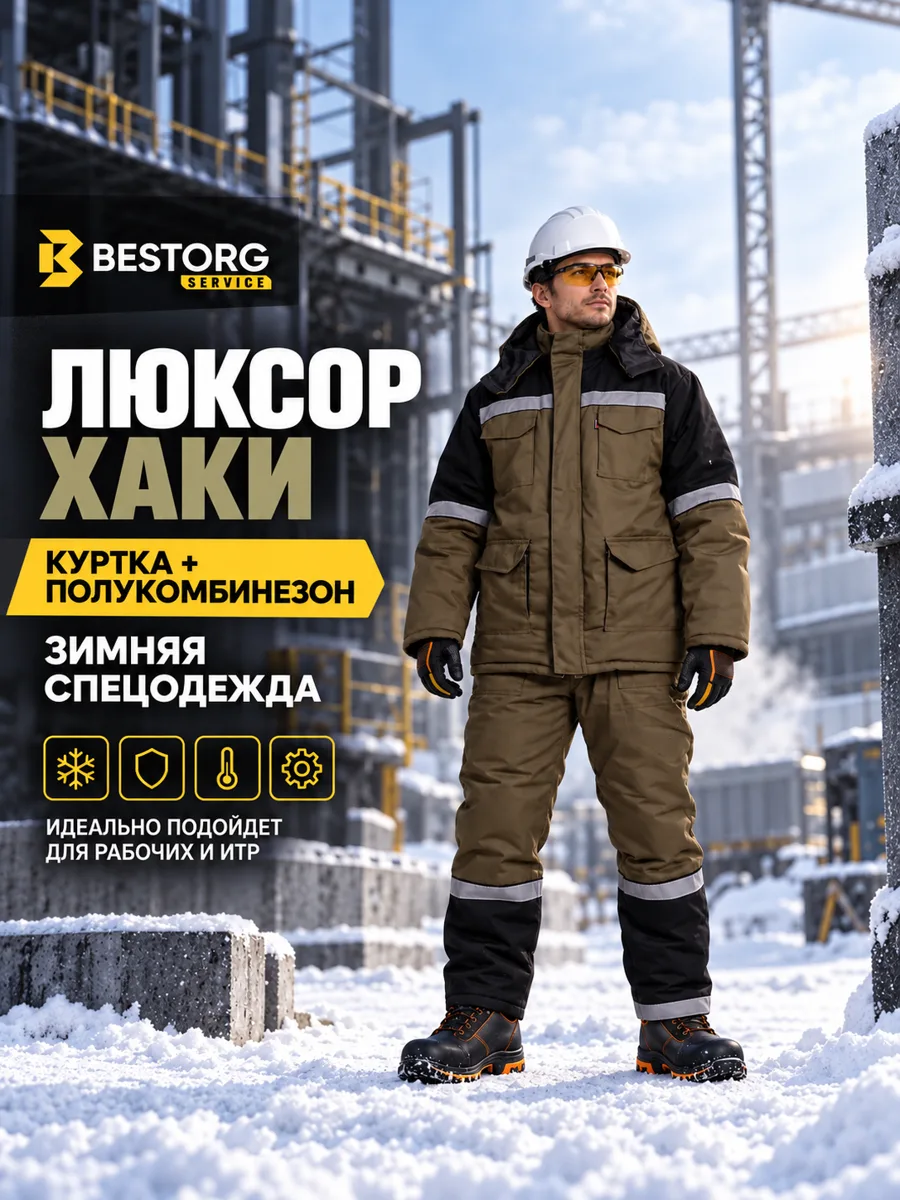 Костюм зимний рабочий «Люксор» утепленный, хаки — спецодежда