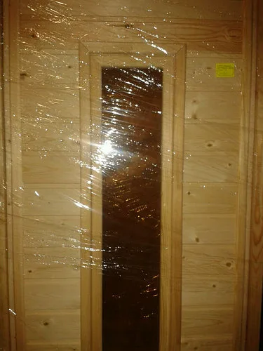 Дверь банная из сосны со стеклом  (коробка сосна) 180*70