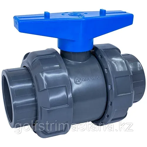 Кран ПВХ шаровый Aquaviva с муфтовым окончанием d75 мм