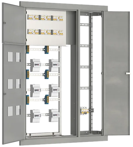 Щит этажный на 4 квартиры, ЩЭ34-2444, 40 А, 4.5 кА, 230 В, 4хАД12, IP31