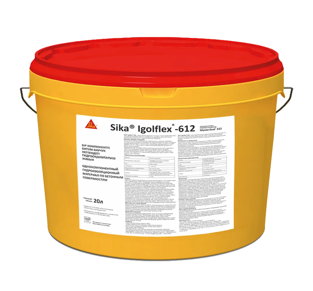 Гидроизоляционное покрытие для эксплуатируемого фундамента Sika Igolflex-612 (MasterSeal 612) 20 л