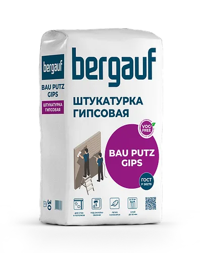 BAU PUTZ GIPS, штукатурка гипсовая, 30кг, Bergauf