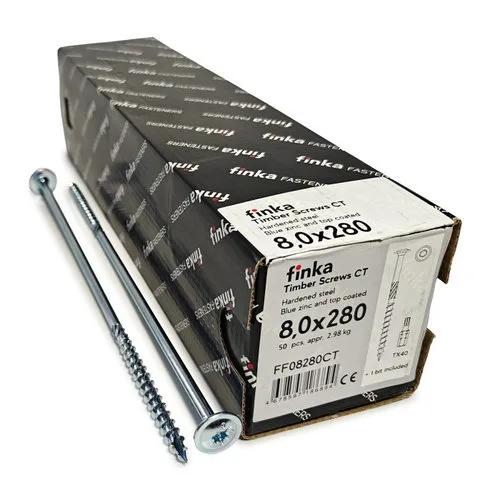 Шурупы (саморезы) конструкционные Finka Timber Screws CT 8,0x280 мм TX40 (50 шт)