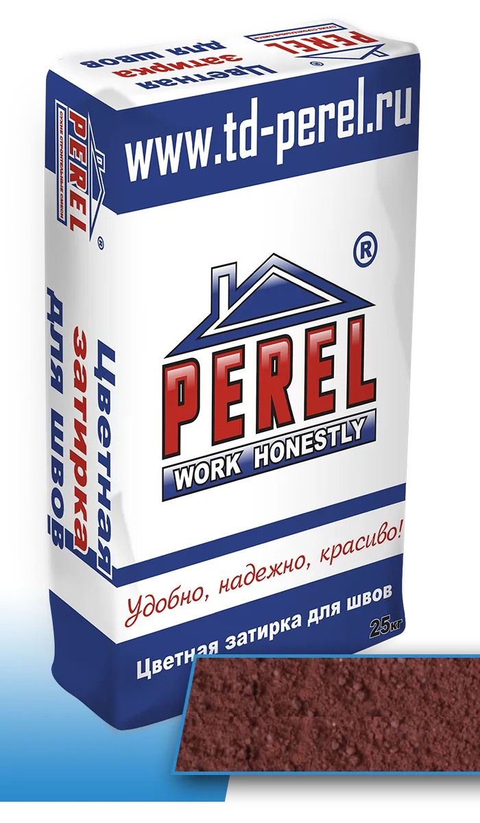 Кирпичная цветная затирочная смесь Perel RL, 25 кг