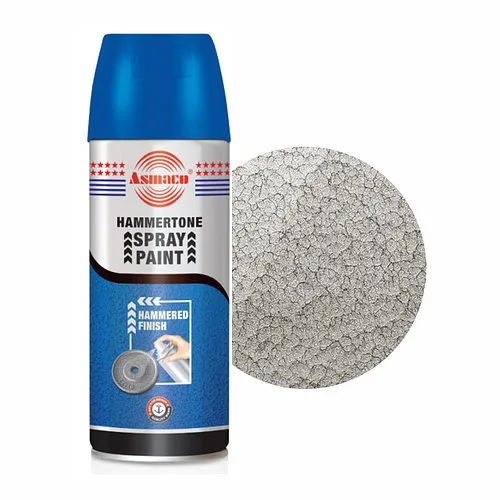 Аэрозольная краска Молоткового эффекта, СЕРЕБРО, Hammertone Spray Paint Silver ASMACO, 400 мл