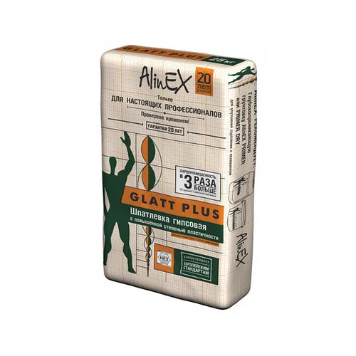 Alinex GLATT PLUS гипсовая шпатлевка, 25кг.