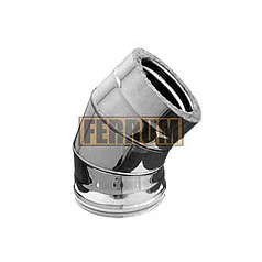 Сэндвич колено Ferrum 430/0,5мм 45° Ф120х200