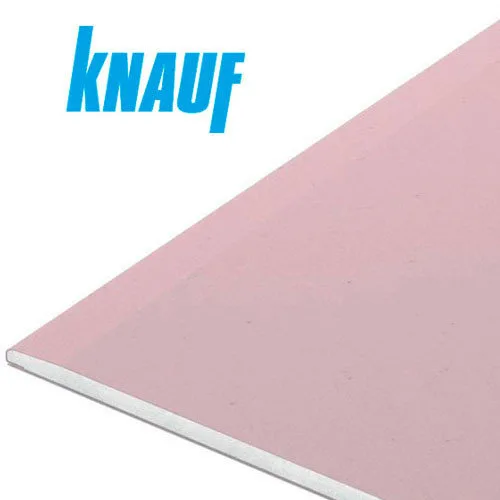Гипсокартон огнеупорный стеновой ГКЛ Knauf 1200*2500*12,5 мм