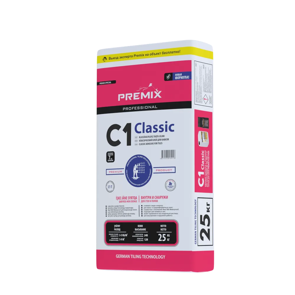 Premix C1 Classic классический клей для керамической плитки (25kg)