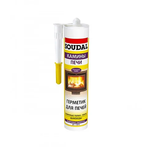 Герметик для печей Soudal черный - Калофер 15*300 мл