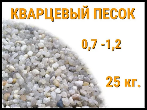 Кварцевый песок для фильтра бассейна 25 кг. (фракция 0,7-1,2 мм)