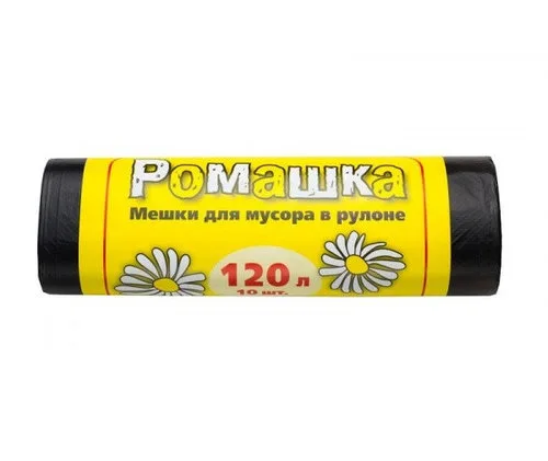 Мешки для мусора 120л.10шт. без завязок ПНД 16мкр Черный (Арт.НМ1201020)