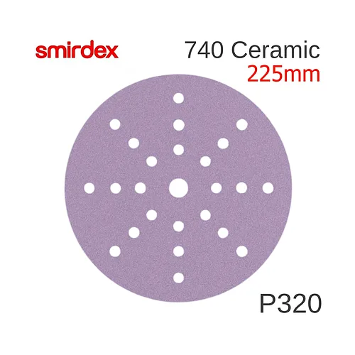 Абразивный круг (керамика) P320 225мм SMIRDEX Ceramic Velcro Discs 24 отверстий