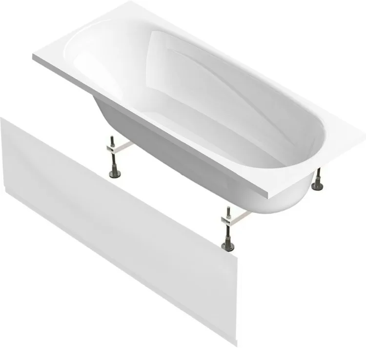 Комплект Ванна Domani-Spa Standard 1500*700*410 (С НОЖКАМИ и экраном + сифон + лента бордюрная 38*335 мм