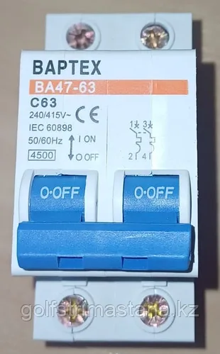Автоматический выключатель ВА 47-63, 63А, 2P