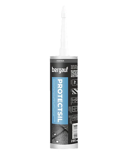 Bergauf, PROTECTSIL Силиконовая затирка-герметик, 280 мл, ГРАФИТ