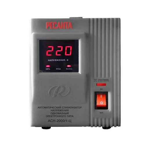 Стабилизатор напряжения РЕСАНТА АСН-2000/1-Ц 2 кВт Однофазный, Релейный