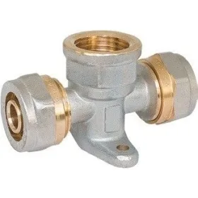МП Тройник прямой RVC 16 х 1/2 г х 16 с креплением