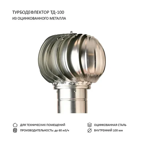 Турбодефлектор ТД-100 Оцинкованный  металл D100
