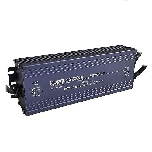 Драйвер питания БП-IP67 12V 200W для лент и светильников, 200 Вт, 12 В, IP67
