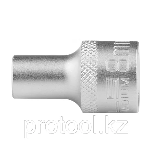 Головка торцевая, 8 мм, 12-гранная, CrV, под квадрат 1/2", хромированная// Stels
